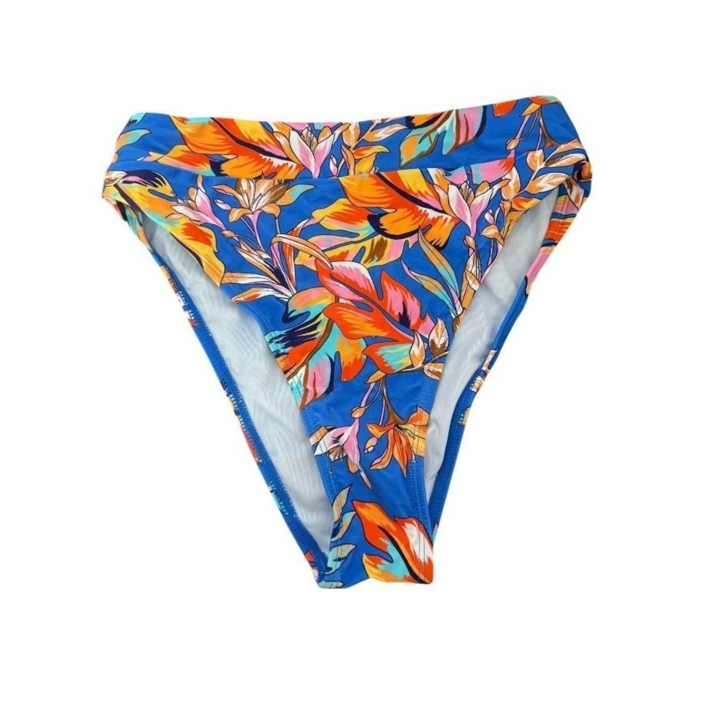 Cupshe 2 Piece Bikini Set Royal Blue U-Wire Top Tropical Floral Bottom S NWT - Picture 9 of 11
